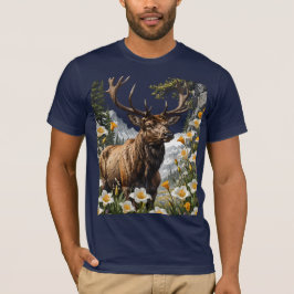 Camiseta Utahn Elk Cercada Por Sego Lily Flowers