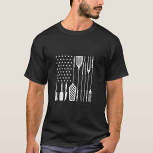 Camiseta Utensil de CHURRASCO de Griling Patriótico EUA Fla