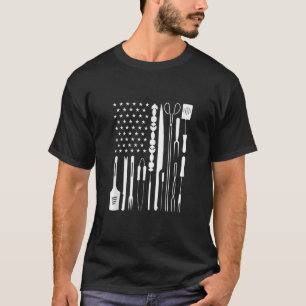 Camiseta Utensil de CHURRASCO de Griling Patriótico EUA Fla