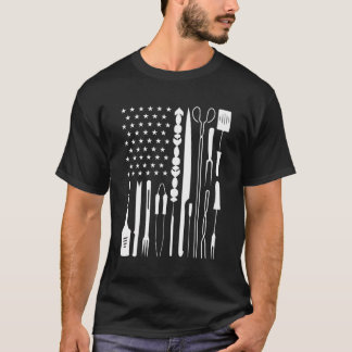 Camiseta Utensílio de Churrasco Patriótico dos EUA Indicado