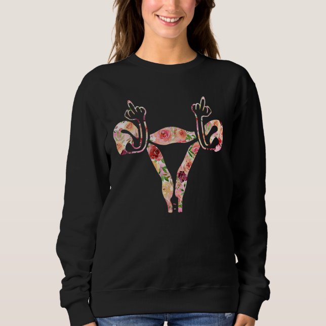 Camiseta Uterus Mostra Fema Foral do Útero Irritado com o D (Frente)