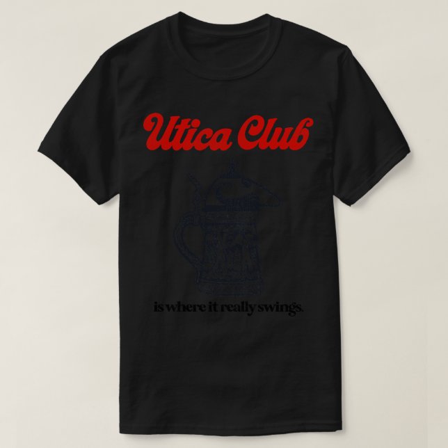 Camiseta Utica Club Swings Beer Retro Defunct Breweriana (Frente do Design)