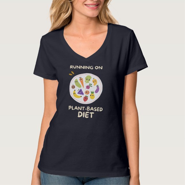 Camiseta Utilização em Frutas de dietas e vegetais com base (Frente)