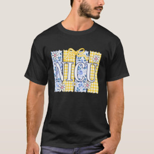 Camiseta UTIN Floral Azul Amarelo Xadrez Coquette Laço PED