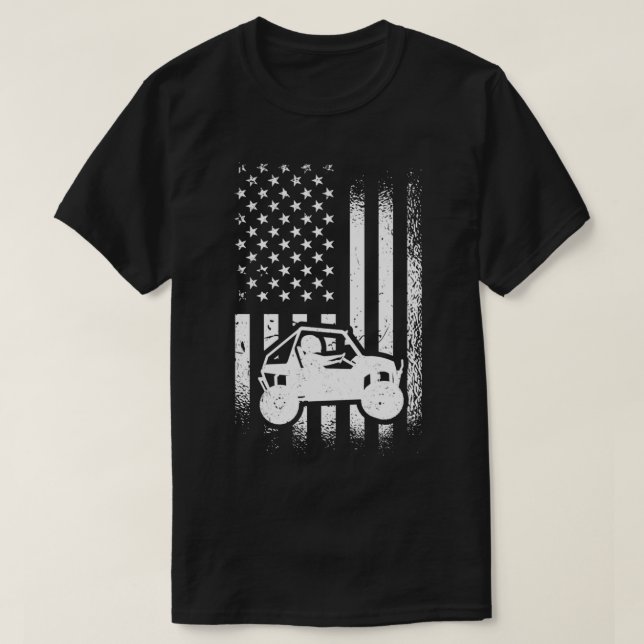 Camiseta UTV Driver, American Flag UTV SS SideBySide Pullov (Frente do Design)