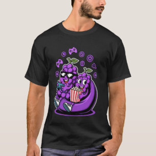 Camiseta Uvas de desenho animado relaxante em vibes de jogo