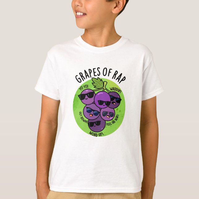 Camiseta Uvas De Fruta Engraçada Por Rap (Frente)