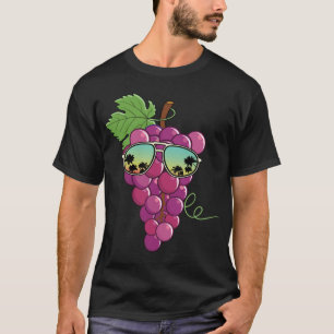 Camiseta Uvas Vermelhas Engraçadas Com Óculos De Sol Com Uv