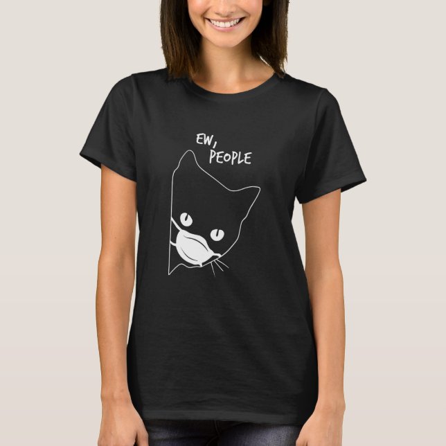 Camiseta Uw Gato De Gato De Pessoas Com Máscara De Guarda (Frente)
