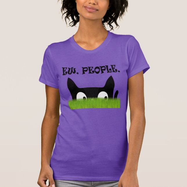 Camiseta Uw Pessoas Engraçadas Gato Gato Mulher de Grama Ve (Frente)