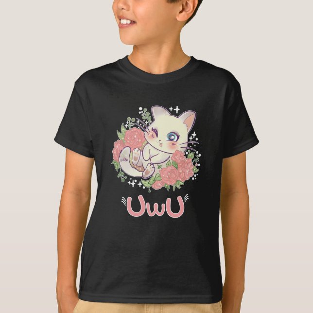 Camiseta Uwu Cat Kwaii Cute Japan Anime (Frente)
