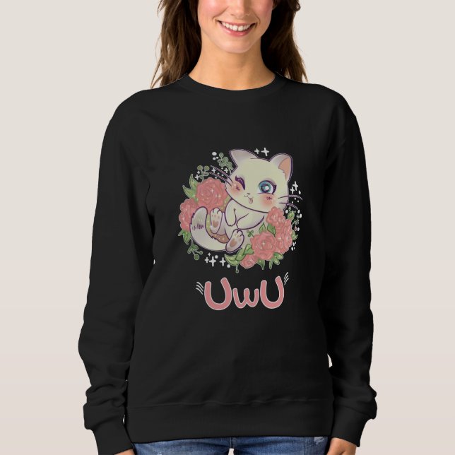 Camiseta Uwu Cat Kwaii Cute Japan Anime (Frente)