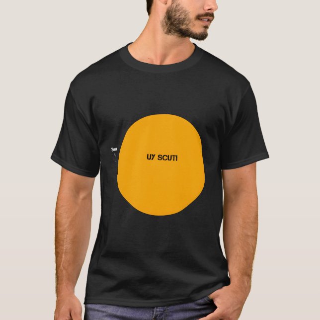 Camiseta Uy Scuti Comparado Ao Sol (Frente)