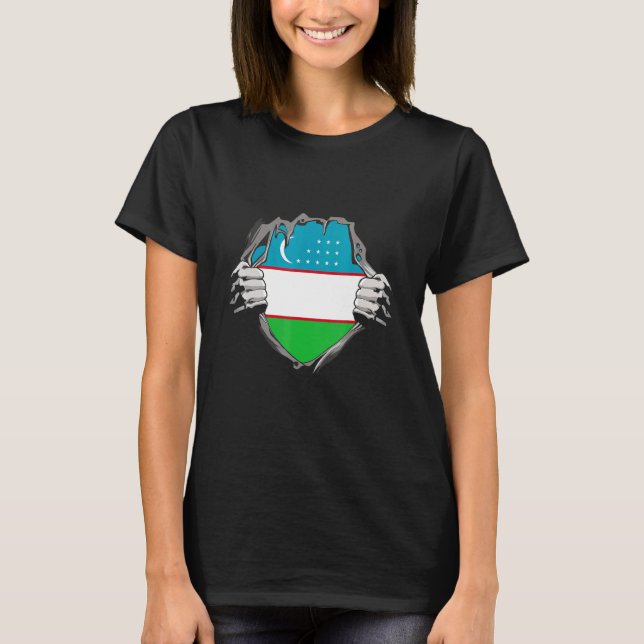 Camiseta Uzbekistan Flag (Frente)