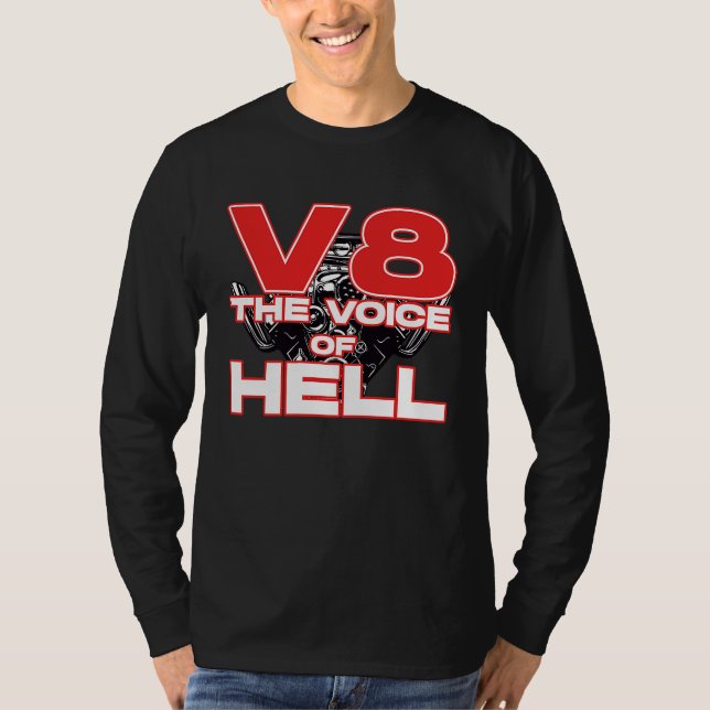 Camiseta V8 Car Tuning Cylinder Workshop The Voice of Light (Frente)