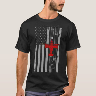 Camiseta V-22 Osprey Helicopter American Flag Runway V22