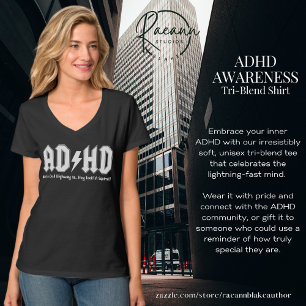 Camiseta V ADHD Conscientização da Saúde Mental
