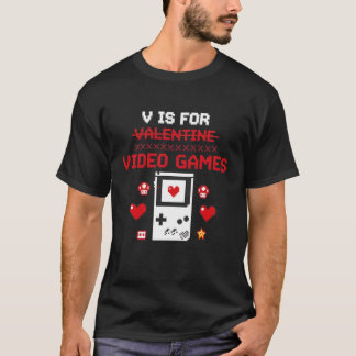 Camiseta V de Video Games | Retro Pixel Art Gamer Valen