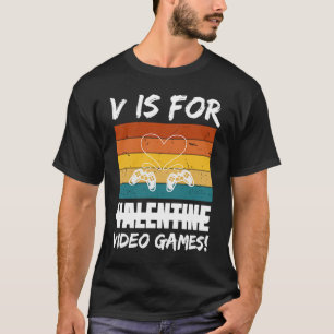 Camiseta V É Para Dias de os namorados De Videos games Para