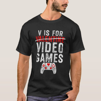 Camiseta V É Para Jogador Do Dia Do Video games
