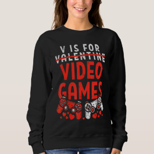 Camiseta V É Para Jogos De Vídeo Dia Dos Namorados  Homem G