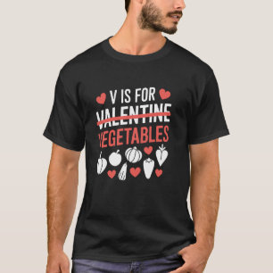 Camiseta V é para Legumes Dia dos Namorados Vegetariano Div