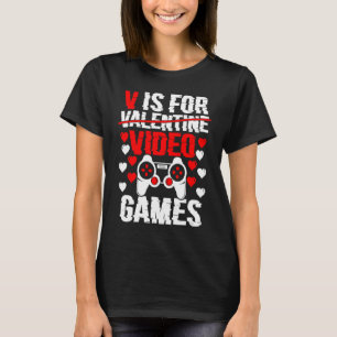 Camiseta V É Para O Dia Dos Namorados De Jogos De Vídeo  Jo