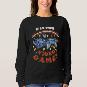 Camiseta V é para o Dia dos Namorados de Video Games Gamer