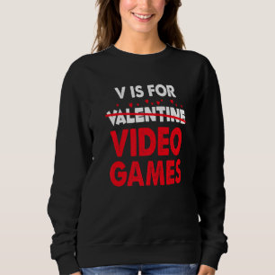 Camiseta V é para o Dia dos Namorados de Video Games Jogos