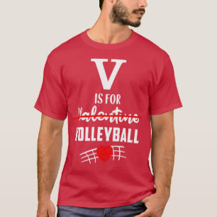 Camiseta V é para Valente de Voleibol Engraçado de Voleibol