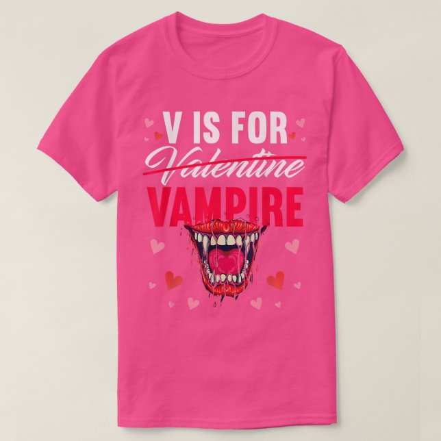 Camiseta V É Para Vampiro Vampiro T Namorados Vampiro 663 (Frente do Design)