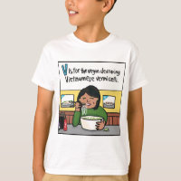 V é para Vegan Vietnamita Vermicelli Kids Tshirt