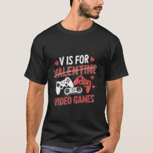 Camiseta V é para Video Games Dia dos Namorados Engraçado G
