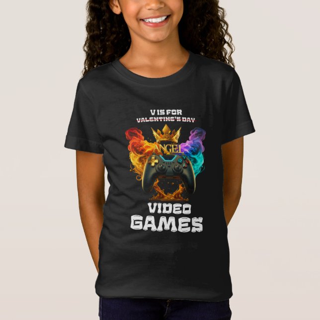 Camiseta V É Para Videos games - Dia de os namorados (Frente)