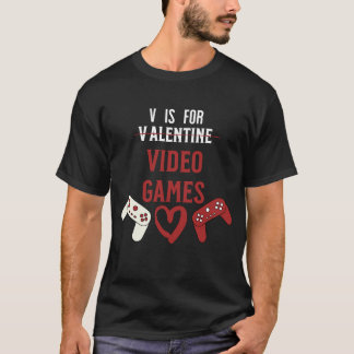 Camiseta V É Para Videos games Dia de os namorados Engraçad