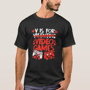 Camiseta V É Para Videos games Dias de os namorados Engraça