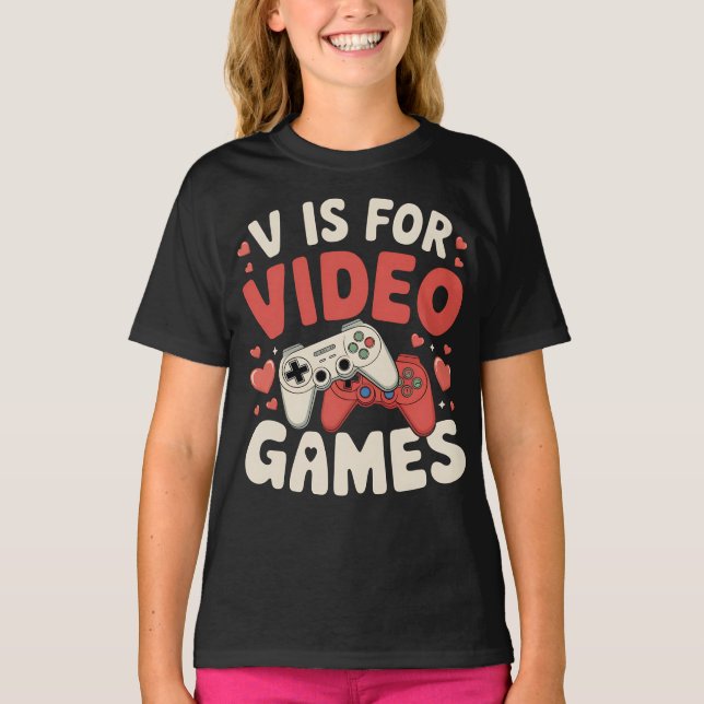 Camiseta V É Para Videos games Engraçado Gamer De Dias de o (Frente)