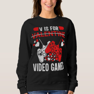 Camiseta V É Para Videos games Engraçados Dia de os namorad