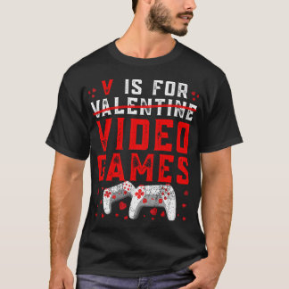 Camiseta V É Para Videos games Engraçados Dia de os namorad