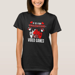 Camiseta V É Para Videos games Engraçados Dia de os namorad