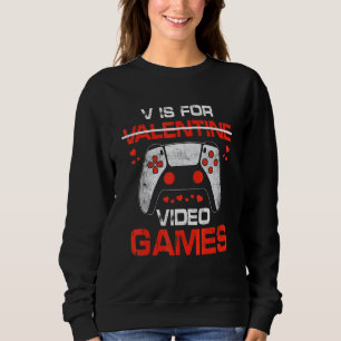 Camiseta V É Para Videos games Engraçados Dia de os namorad