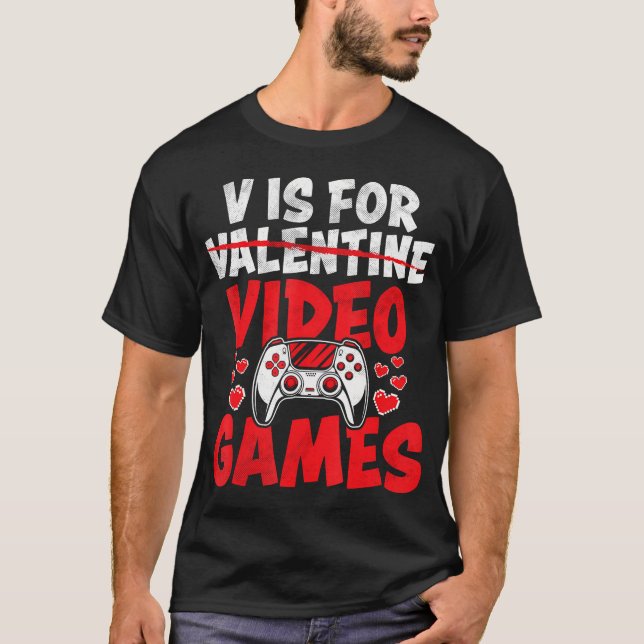 Camiseta V É Para Videos games Engraçados Namorados De Joga (Frente)