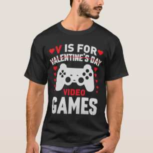Camiseta V é para Videos games Gamer Mens Bo