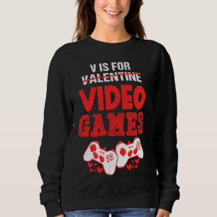 Camiseta V É Para Videos games Rapazes Dia de os namorados