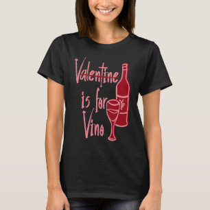 Camiseta V É Para Vino Copo De Vinho Sinal De Garrafa De Vi
