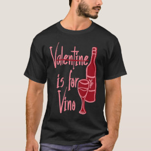 Camiseta V É Para Vino Copo de Vinho Sinal de Garrafa O Vin