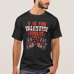 Camiseta V É Para Violin Vintage Calliographic Violin Musi