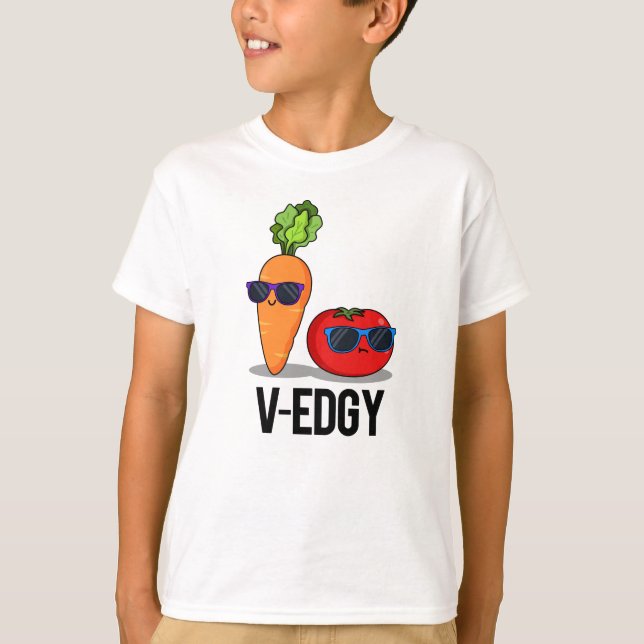 Camiseta V-Edgy Funny Veggie Pun (Frente)