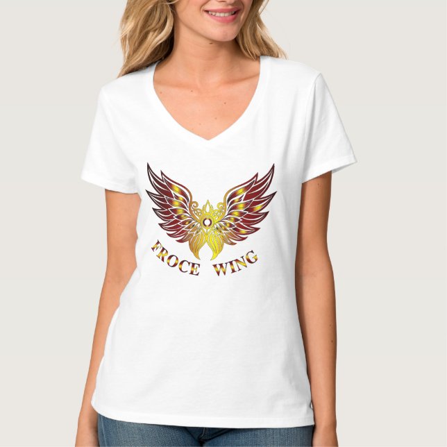 Camiseta V Froce Wing Mulheres (Frente)