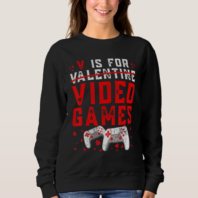 Camiseta V Is For Valentine Video Games Cool Controllers Ga (Frente)